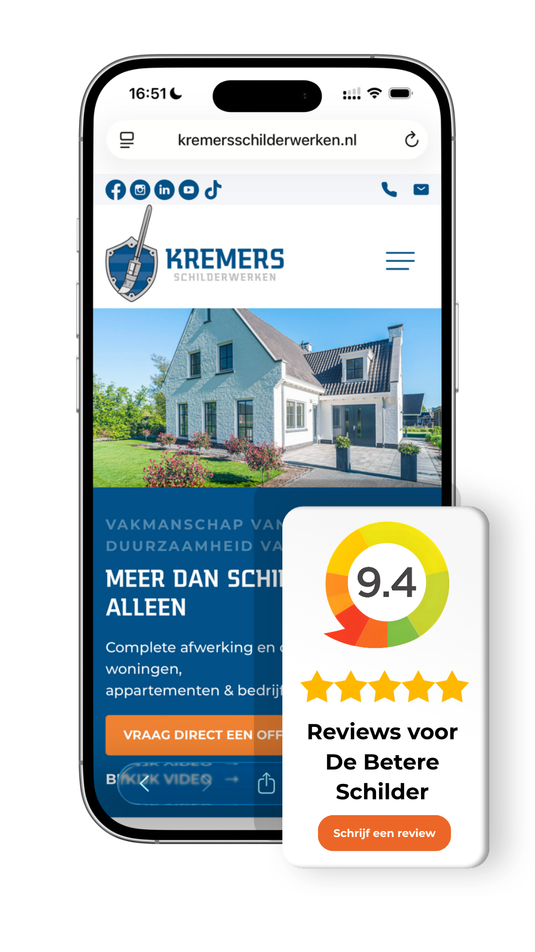telefoon met een image van de widget