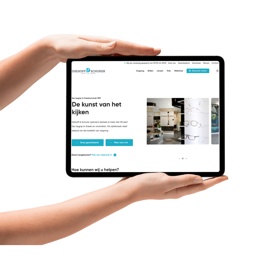 iPad met de website van Dikhof