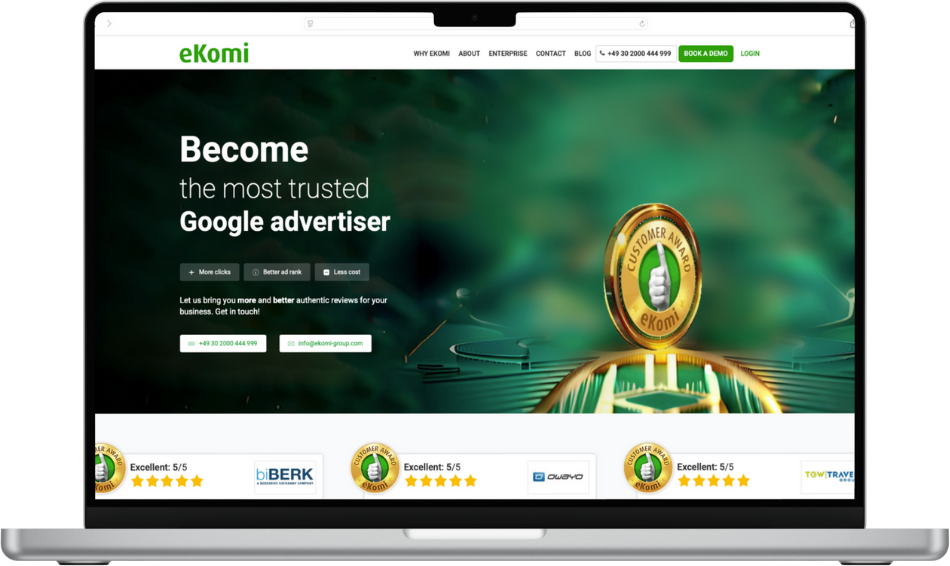 screenshot van de website van Ekomi